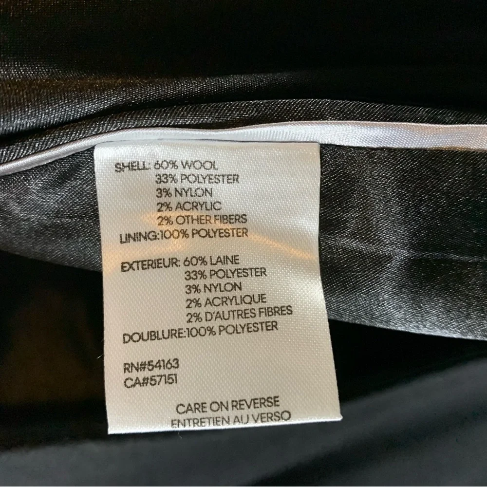 Calvin Klein Black Wool Blend Pea Coat - Picture 15 of 16